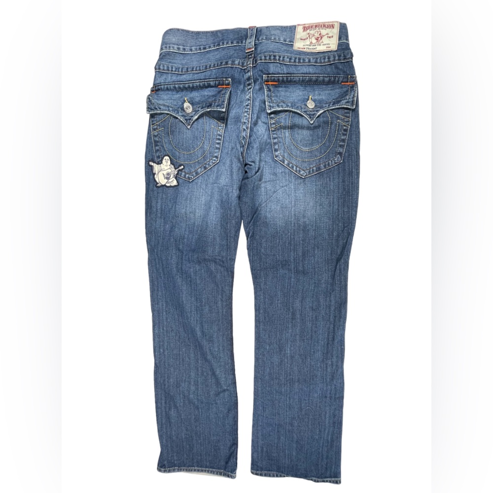 True Religion Straight Flap Patches Jeans Size 34 - Picture 3 of 16